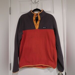 Lands' End Gray and Yellow Fleece Pullover